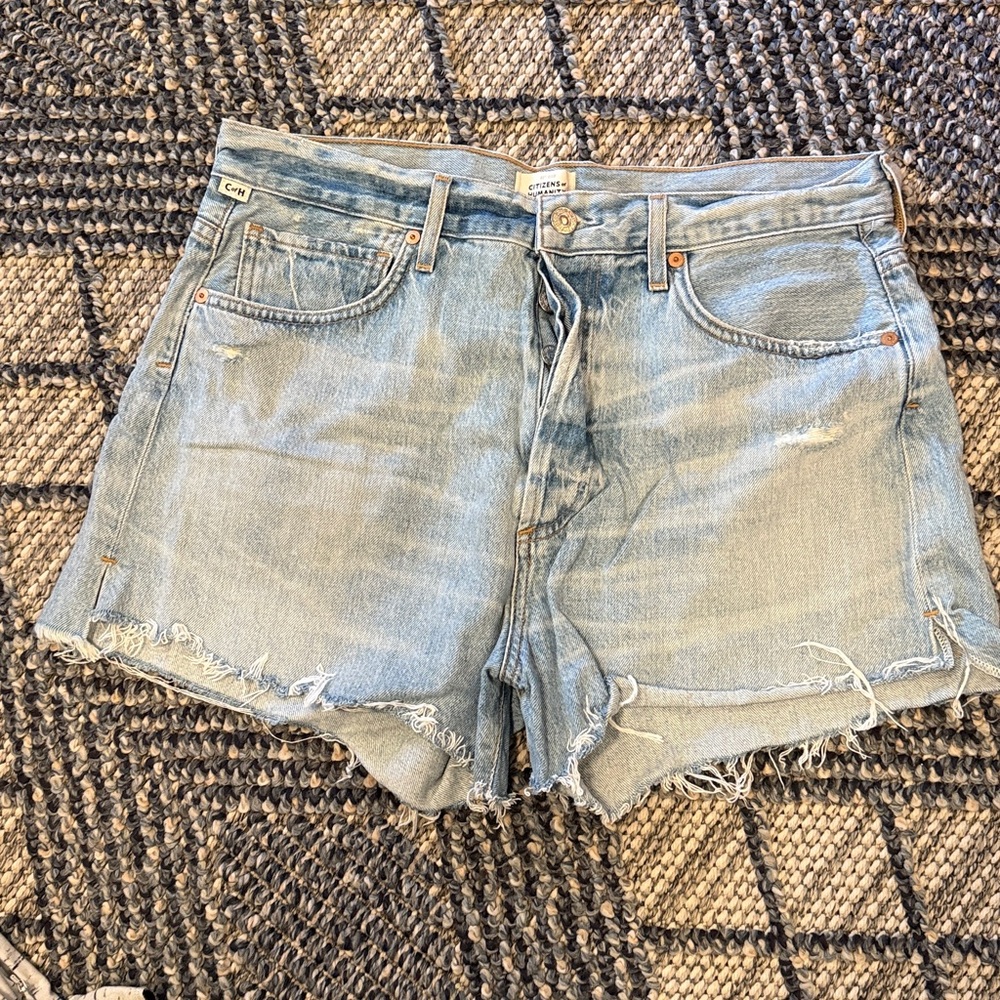 Citizens of Humanity Faded Blue Cutoff Denim Shorts size 29